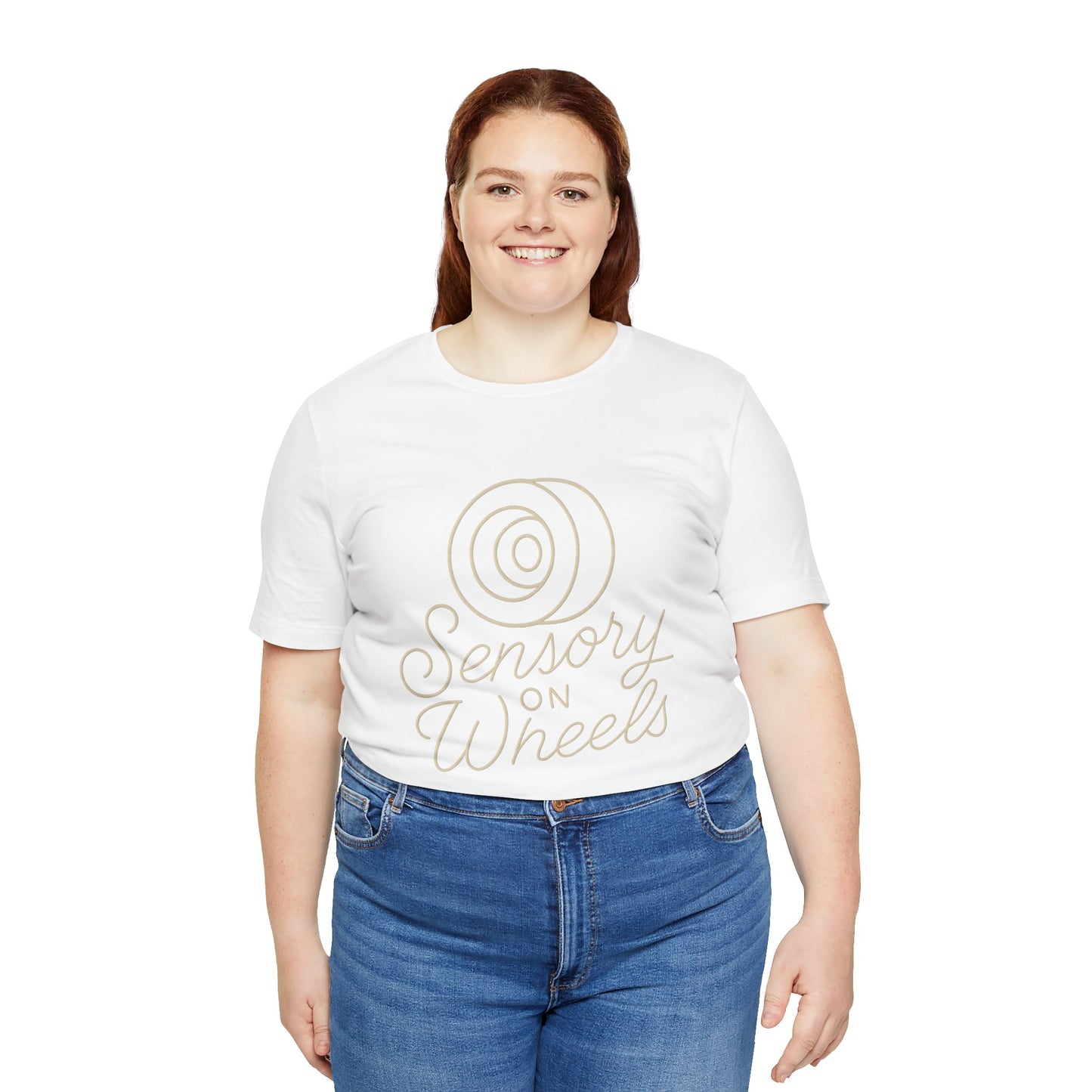 Unisex Tee Sensory on Wheels Logo Script Design