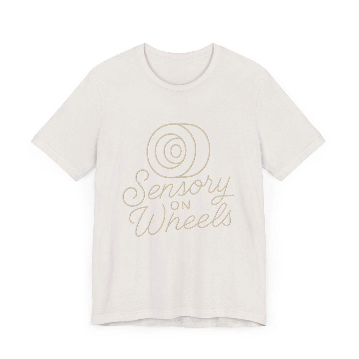 Unisex Tee Sensory on Wheels Logo Script Design