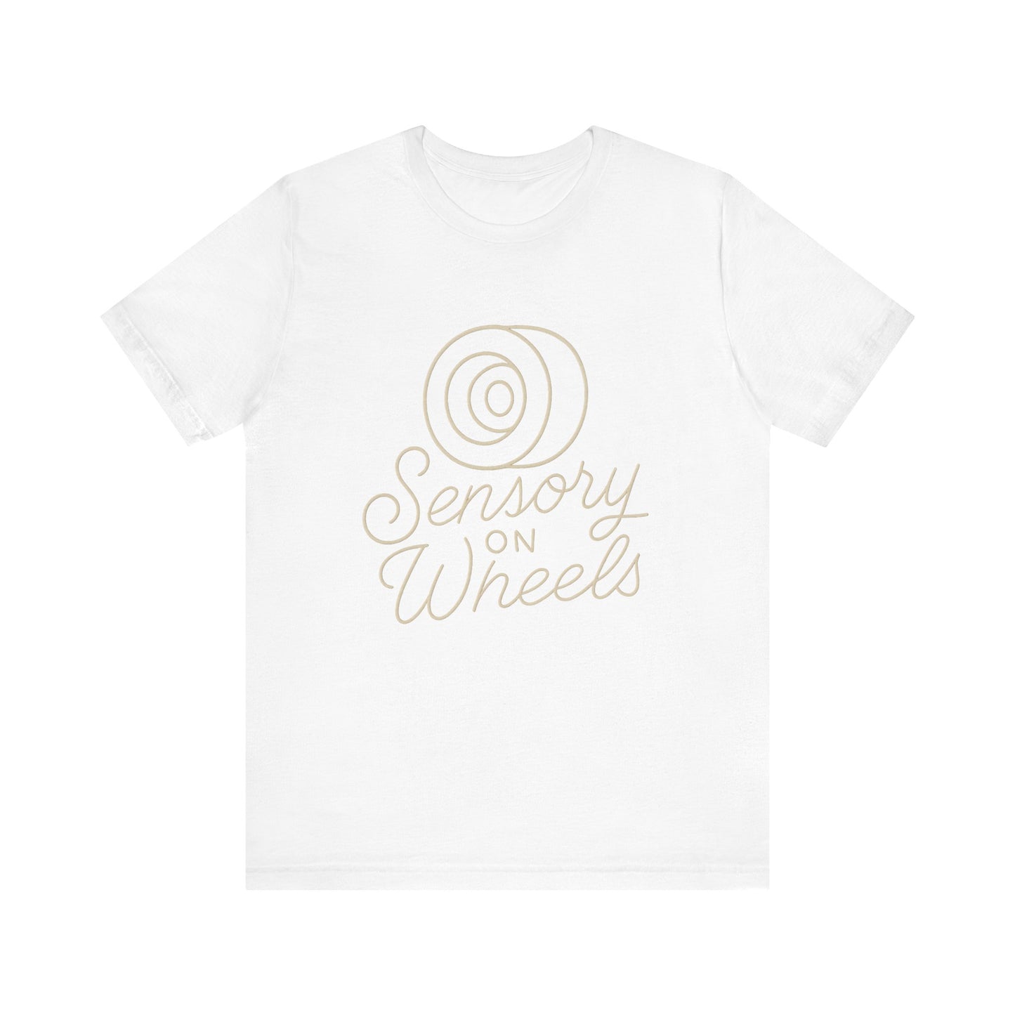 Unisex Tee Sensory on Wheels Logo Script Design