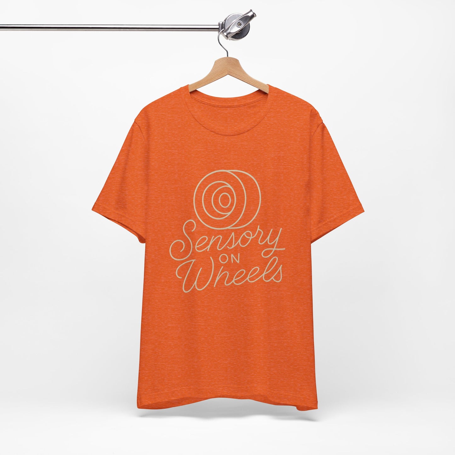 Unisex Tee Sensory on Wheels Logo Script Design