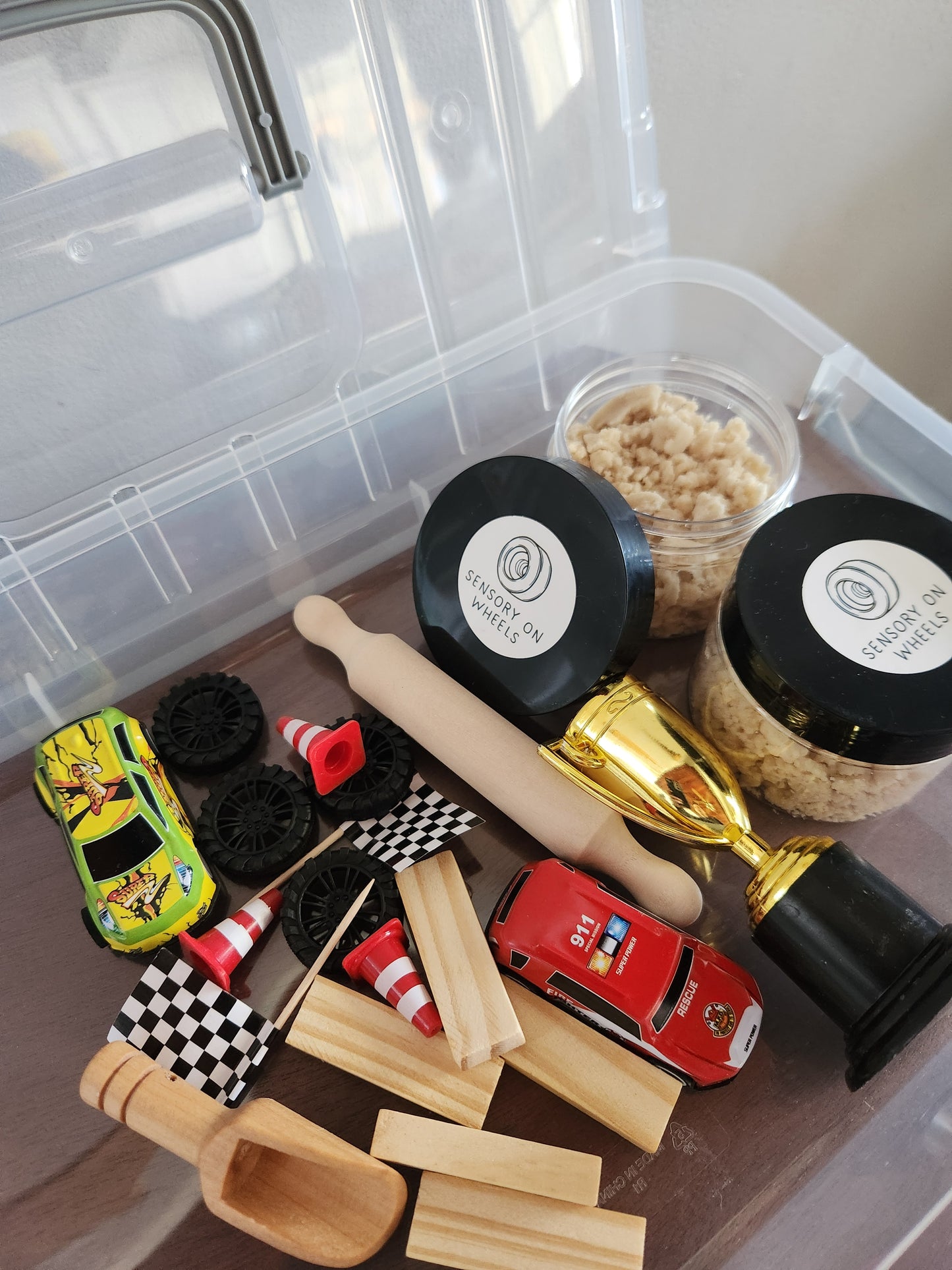 Race Car Sensory Bin