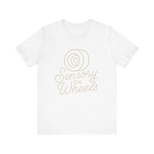 Unisex Tee Sensory on Wheels Logo Script Design